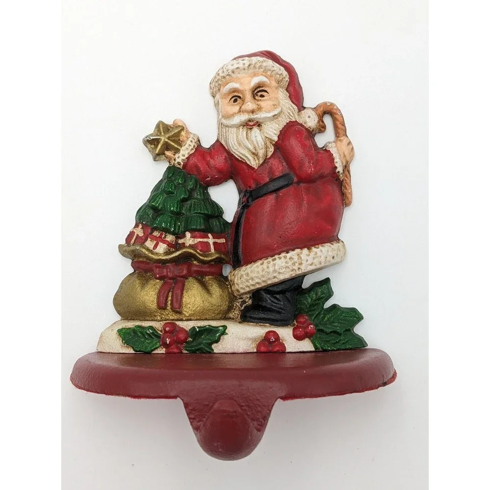Midwest Cannon Falls Cast Iron Stocking Hanger Holder Santa Tree Candy Cane VTG‎